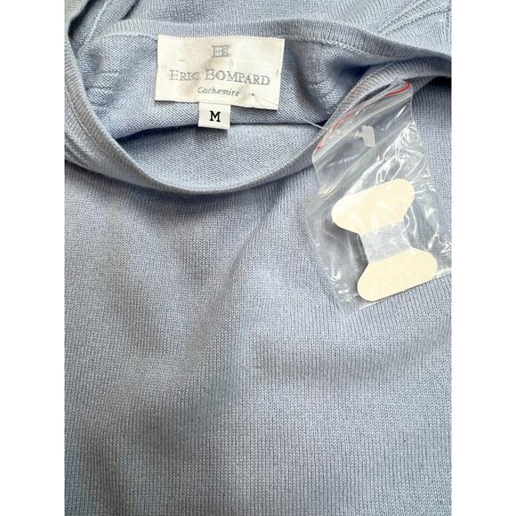 Never Worn Eric Bompard Light Blue Cashmere Silk Sweater, Boat Neck ¾ Sleeve Top - Picture 8 of 10